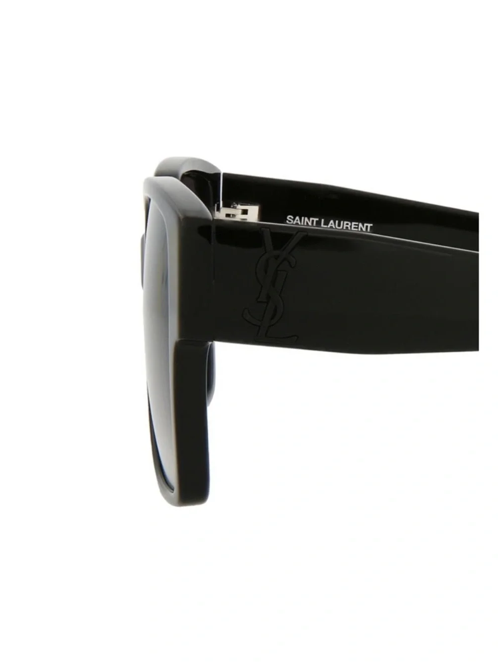 Saint Laurent Black Square Sunglasses with Gradient Gray Lenses